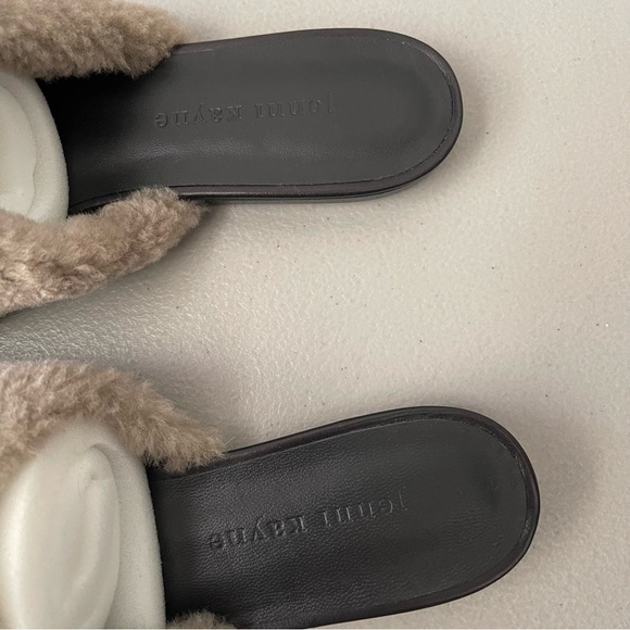 Jenni Kayne Shearling Mule in Taupe Pointed Toe Slip On Flat EU38 - Picture 4 of 10
